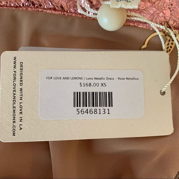 Metallic Pink Mini Dress For Love and Lemons Luna Sz XS - Picture 9 of 10